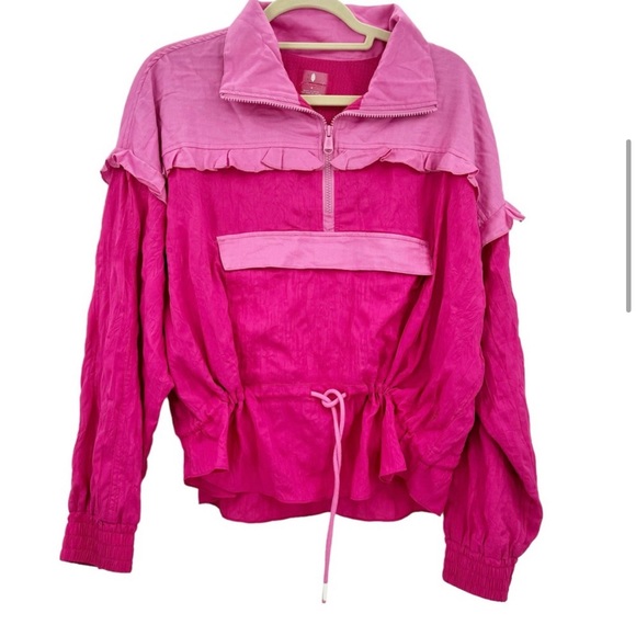 Free People Movement Lets Go Out Pullover In Azelea Combo Top Jacket Size S - Picture 4 of 4